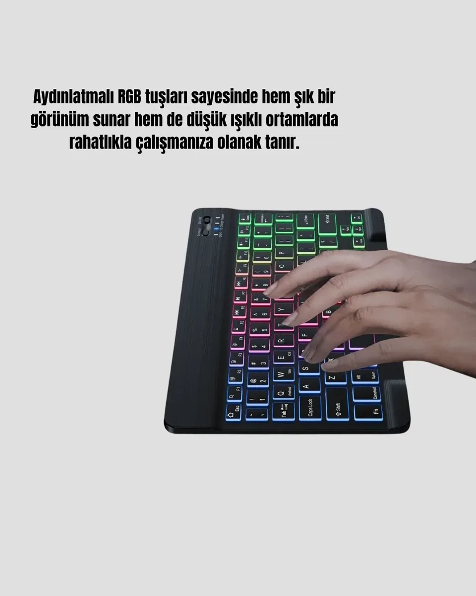 Türkçe Q Klavye RGB Işıklı Ergonomik Tasarımlı görsel 3
