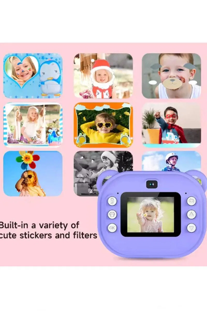 Dijital Video Kayıt Fotoğraf Çocuk Kamerası Anlık Termal Resim Kağıt Baskılı Vtn-09 görsel 5