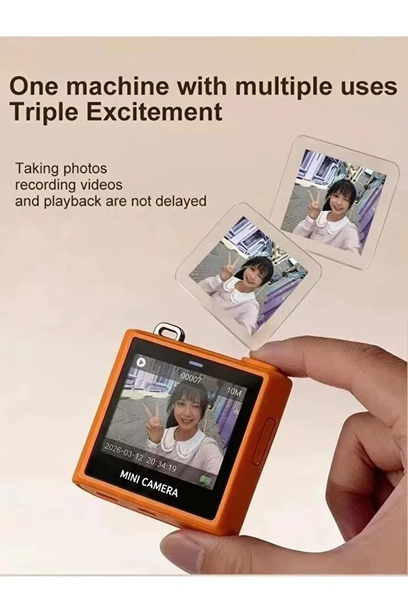 Mini Dijital Kamera 64mp 16x Digital Zoom Retro Vintage 1. 4’’ekranlı Video Kamera Taşınabilir Tasarım Pembe görsel 5