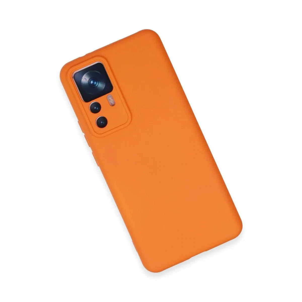 Xiaomi Mi 12t Pro Kılıf Nano İçi Kadife Silikon - Turuncu görsel 3