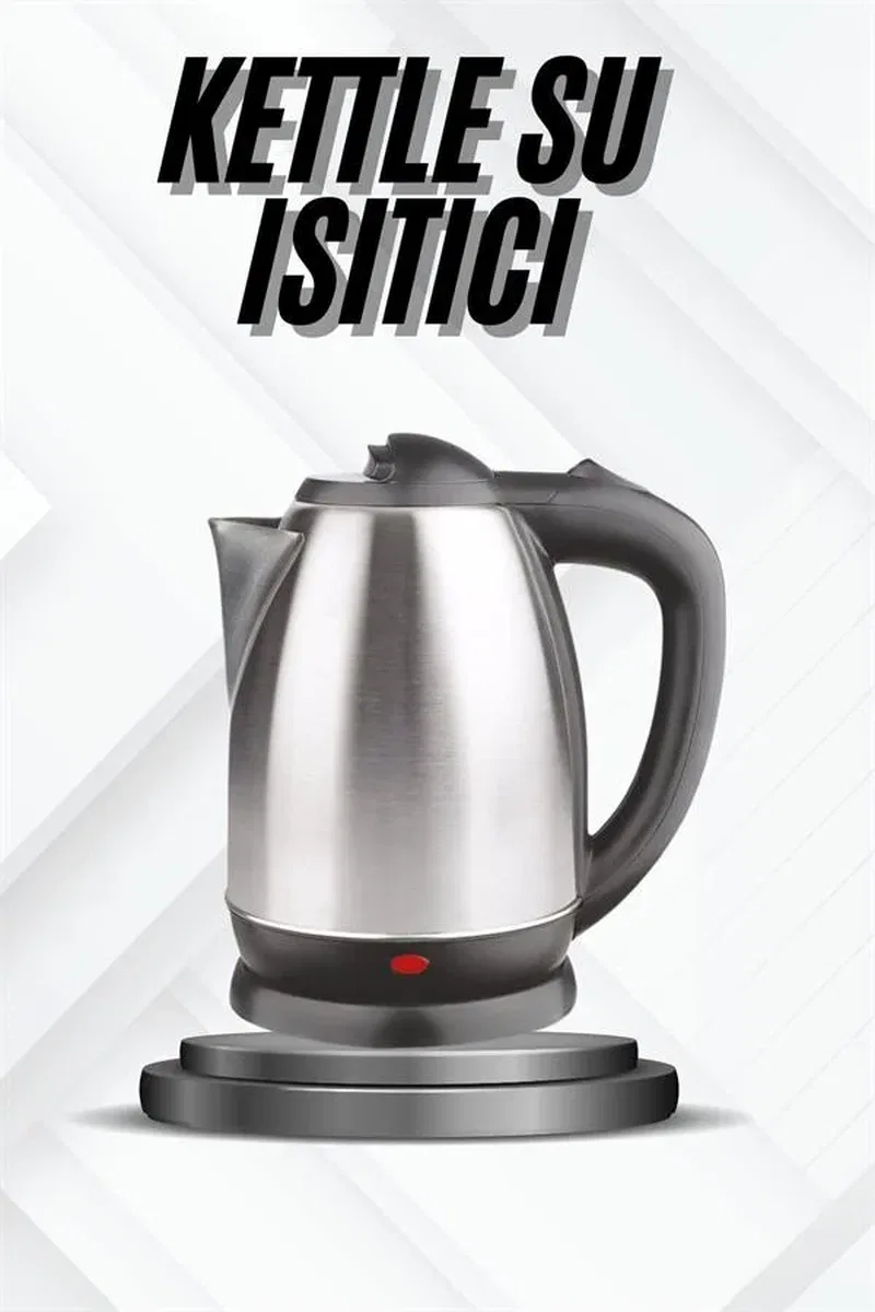 Kettle Su Isıtıcı C F Priz Uyumlu 220 - 240 V Paslanmaz Çelik Kablolu görsel 2