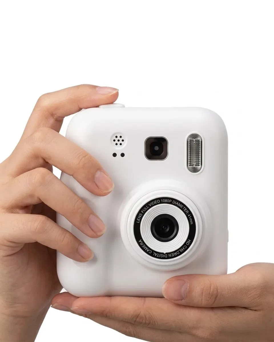 Eğlenceli Baskılı Çocuk Fotoğraf Makinesi Video Çekim 4 Rulo Kağıt 5 Kalem Set görsel 5