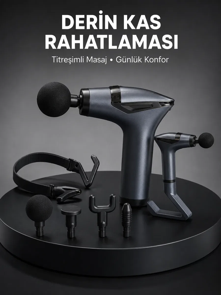 Taşınabilir 3in1 Masaj Aleti Şarjlı Titreşimli Esneme Bantlı Yeni Nesil