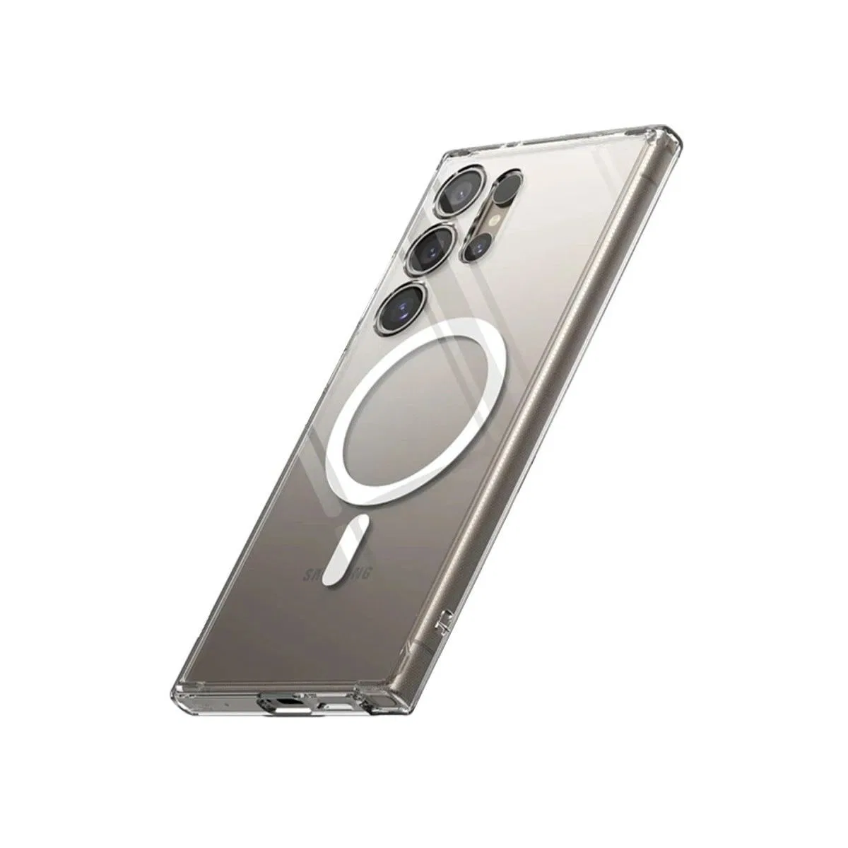 Samsung Galaxy S24 Ultra Kılıf Magneticsafe Şeffaf Silikon - Şeffaf görsel 3