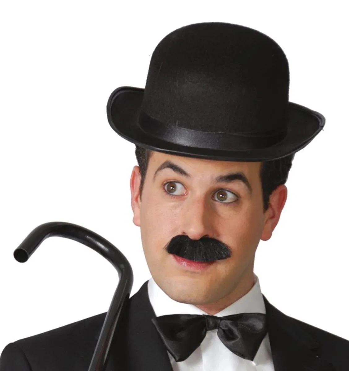 Charlie Chaplin Stil Yetişkin Şapkası – Siyah Melon Parti Şapkası görsel 4