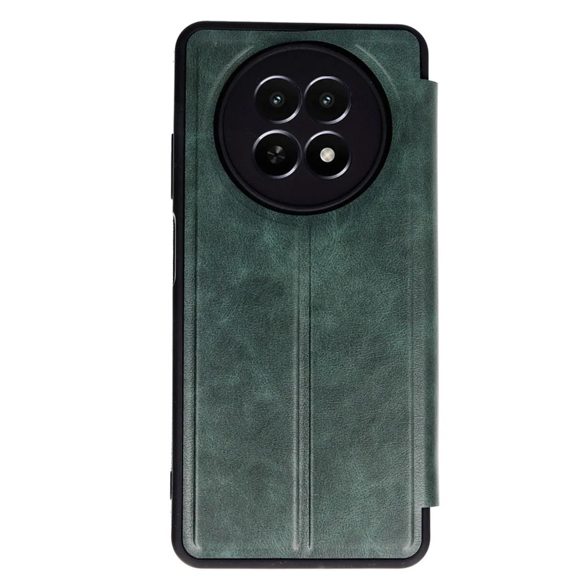 Realme 12 5g Kılıf Flip Cover - Koyu Yeşil görsel 2