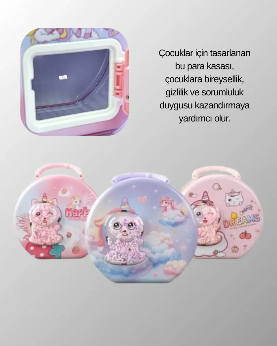Mini Çocuk Para Kasası Gizli Saklama ve Birikim Kutusu görsel 5