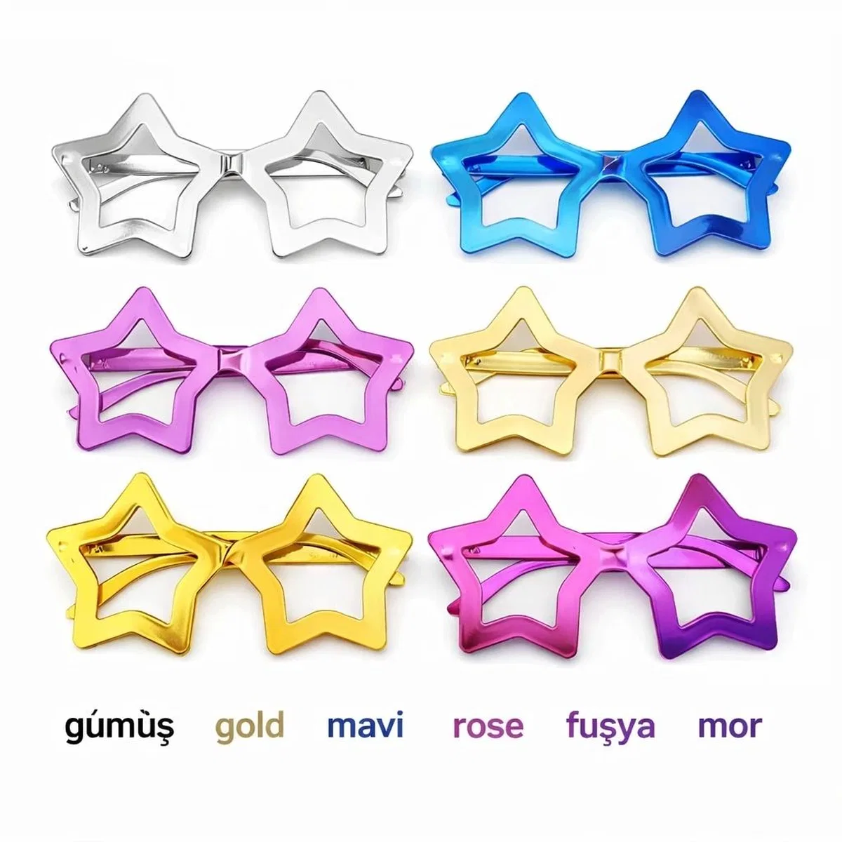 Yıldız Parti Gözlüğü 1239li Set – 6 Renk ( Camsız ) görsel 2