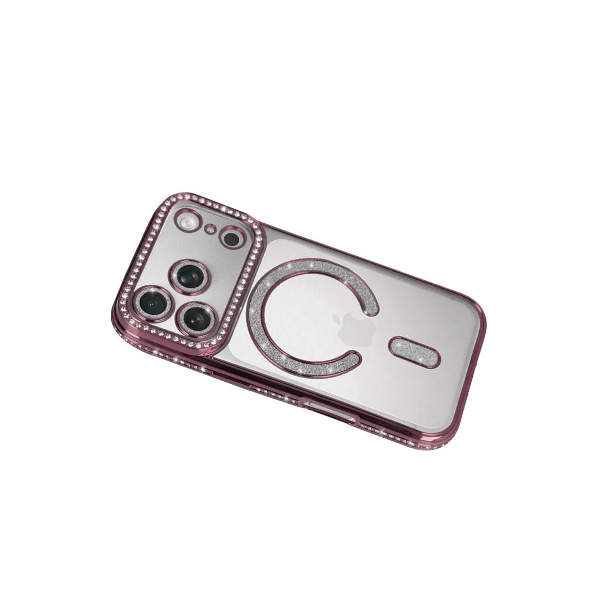 Apple İphone 17 Pro Joke Simli Magneticsafe Kılıf - Pembe görsel 3