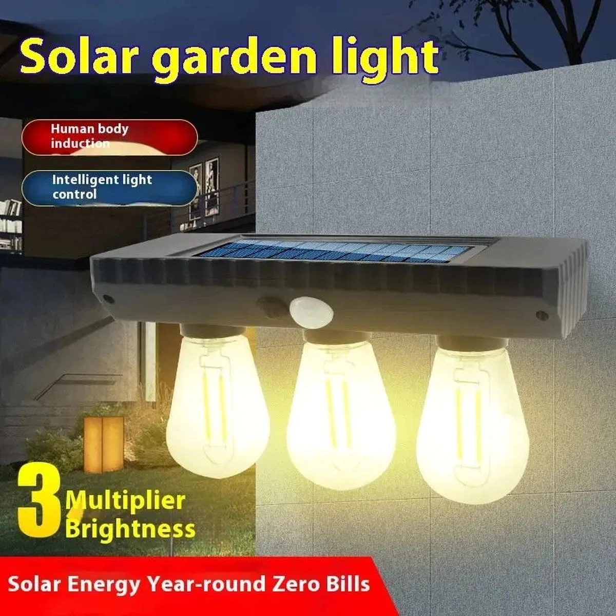 Fithome Yt-819 3 Watt Suya Dayanıklı Hareket Sensörlü Solar Led Lamba görsel 5