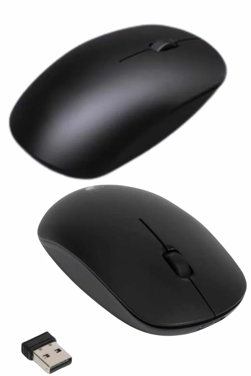 Kablosuz Bağlantı Yüksek Hassasiyetli Kablosuz Wireless Siyah Mouse görsel 3