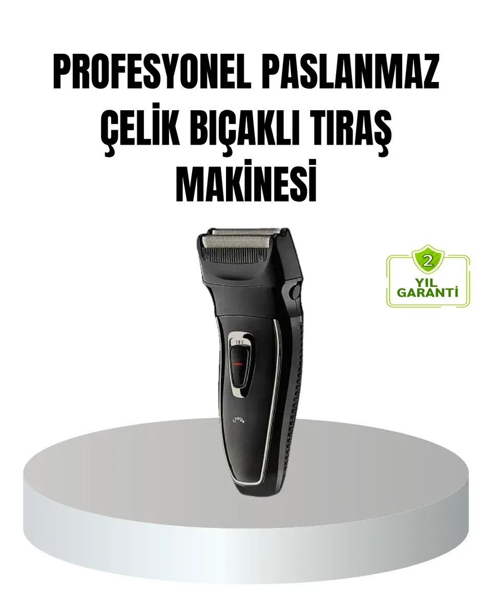 Profesyonel Şarjlı Saç ve Sakal Tıraş Makinesi – Çelik Bıçaklı, Ayarlanabilir Başlıklı, Kablosuz
