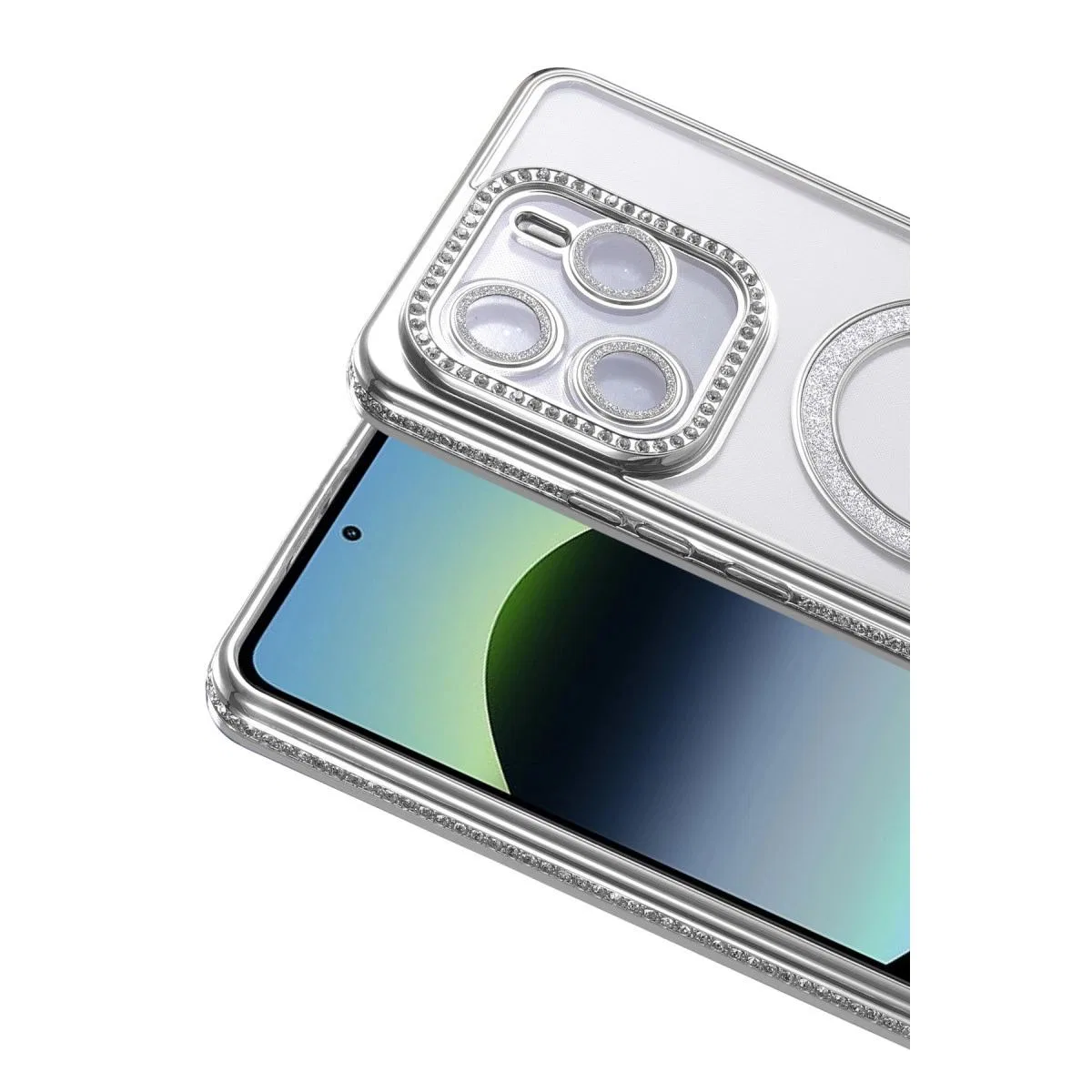 Xiaomi Redmi Note 14 4g Joke Simli Magneticsafe Kılıf - Gümüş görsel 2