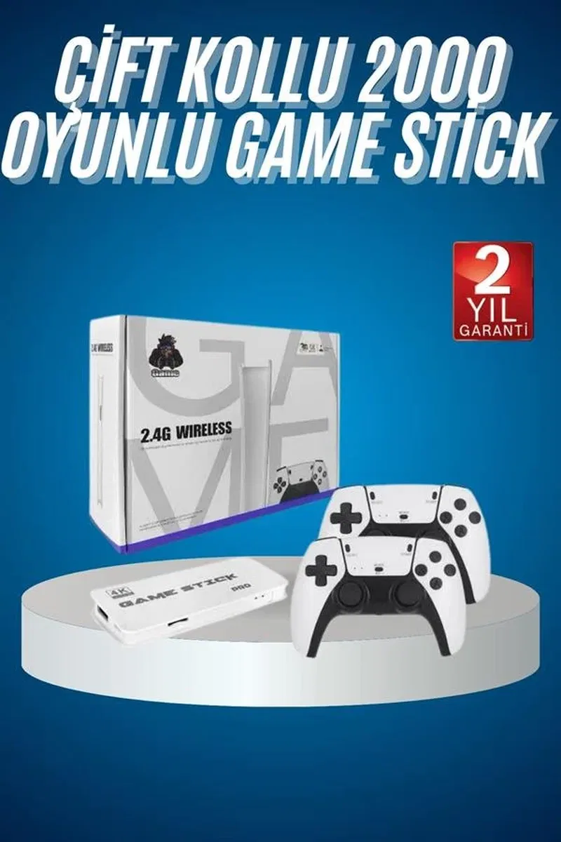 2. 4 GHZ Oyun Konsolu Çift Konsol 4K Ultra Hd Game Stick görsel 2