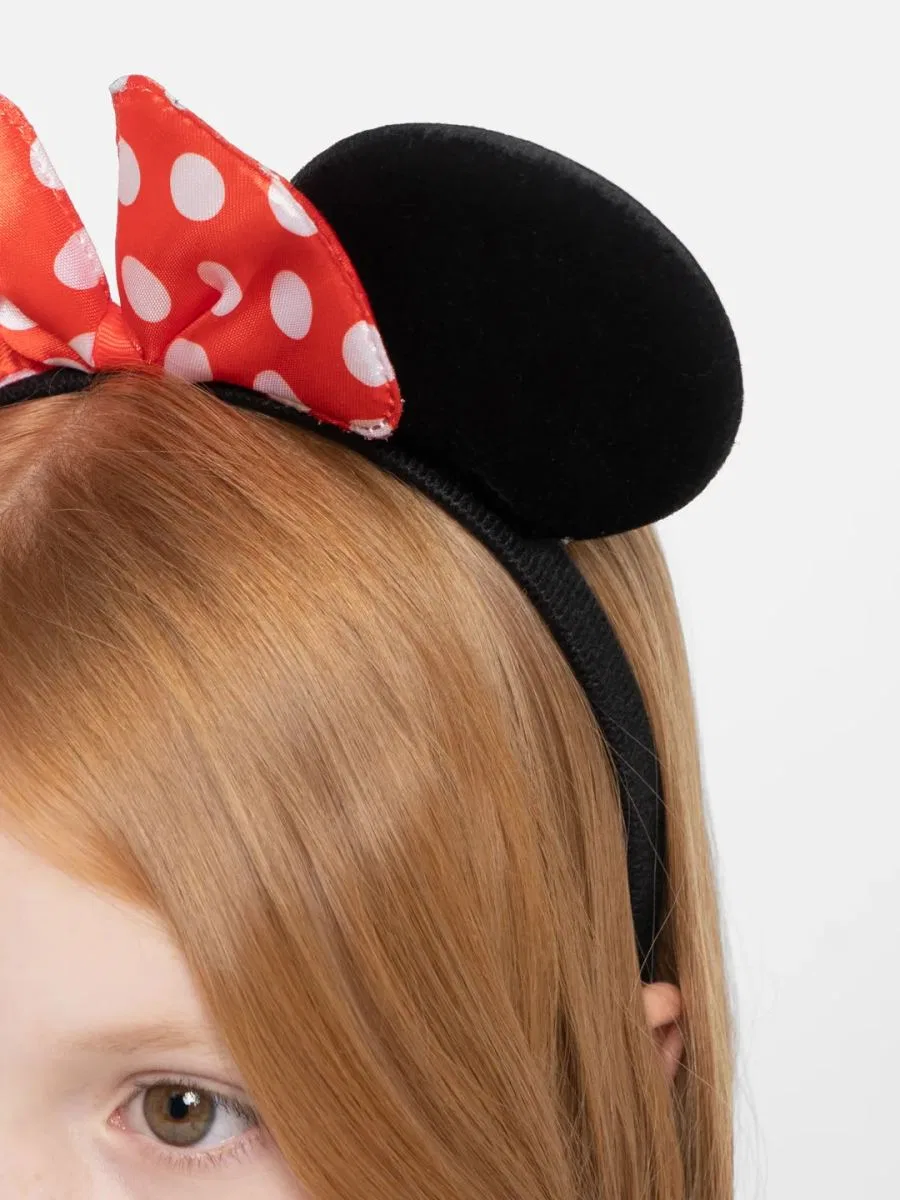 Kırmızı Fiyonklu Minnie Mouse Taç Fare Tacı Kafa Bandı görsel 2
