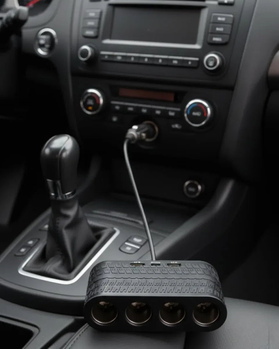 Araçlar İçin 4’lü Çakmak Çoklayıcı Type C USB ve Koruma Sistemli