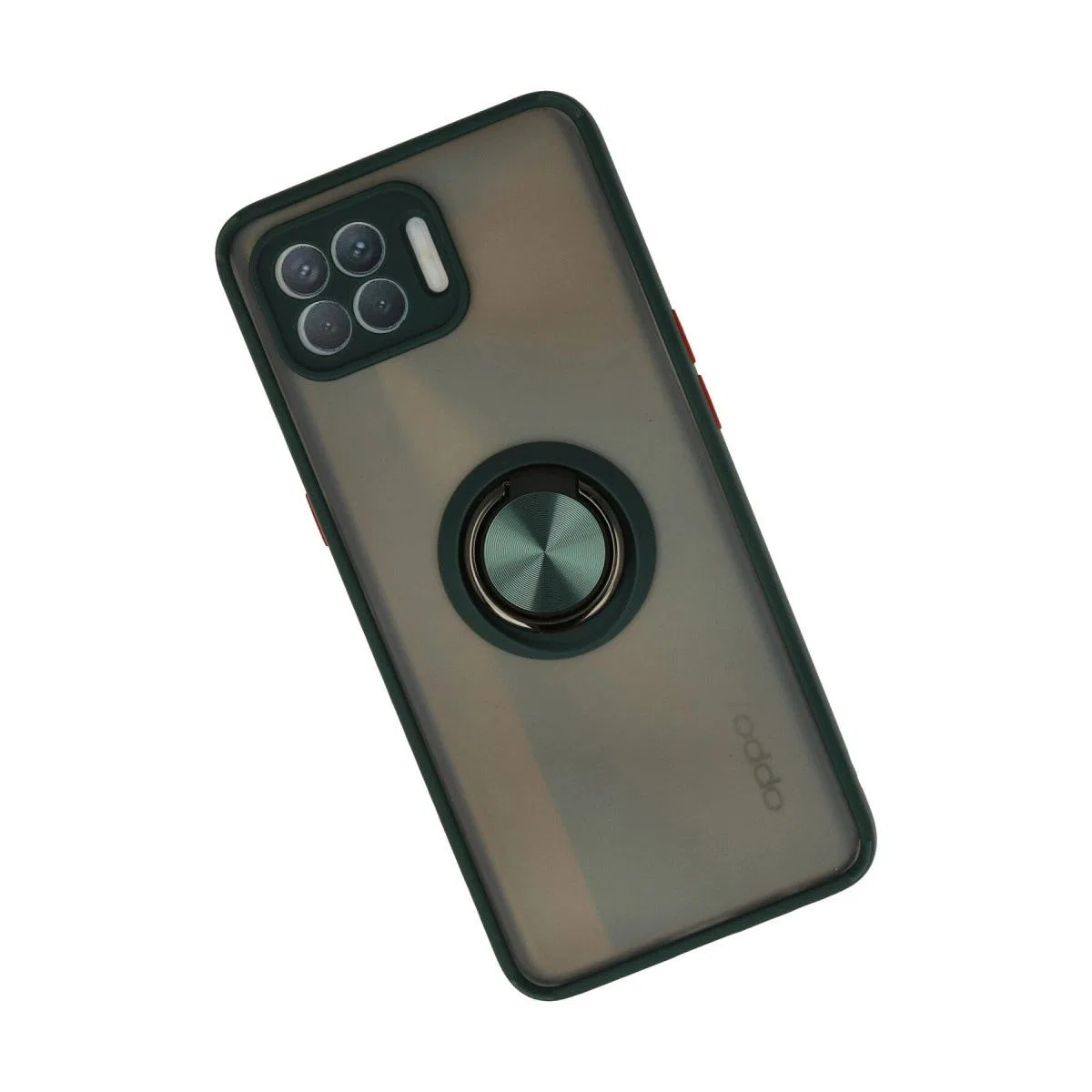 Oppo Reno 4 Lite Kılıf Montreal Yüzüklü Silikon Kapak - Yeşil görsel 2