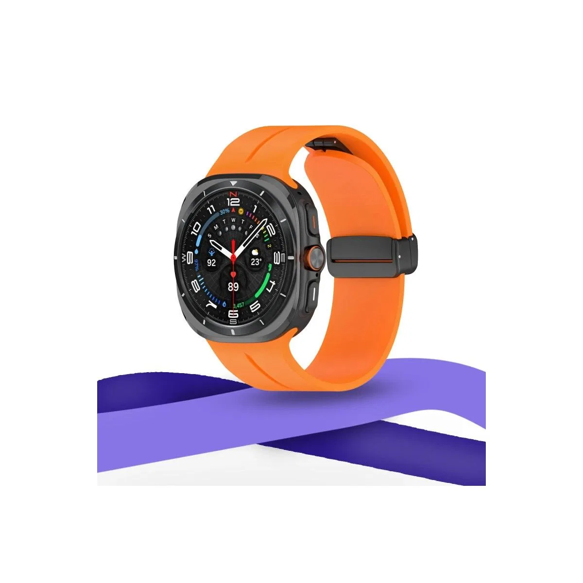 Watch 7 Ultra Kr418 Tender Silikon Kordon - Turuncu görsel 2