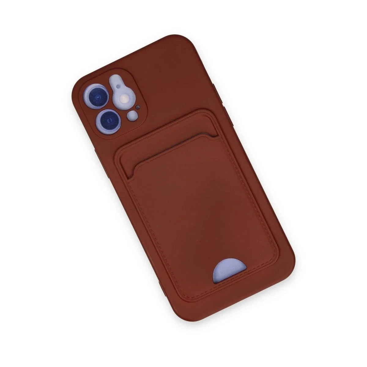 Newface Apple İphone 12 Kılıf Kelvin Kartvizitli Silikon - Bordo görsel 3