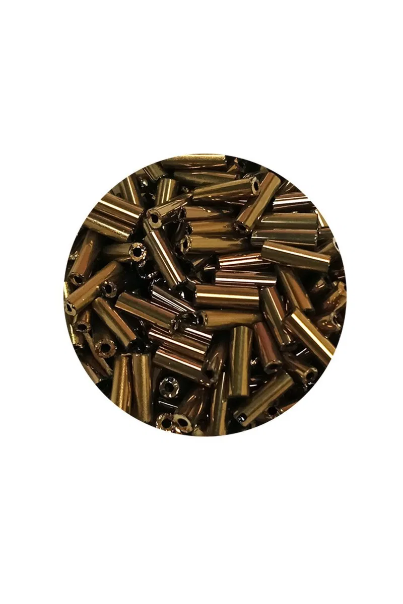 Uzun Boru Kesme Boncuk Çap 2mm Uzunluk 10 mm - 20 Gram - Parlak Gold - BNC249 görsel 2