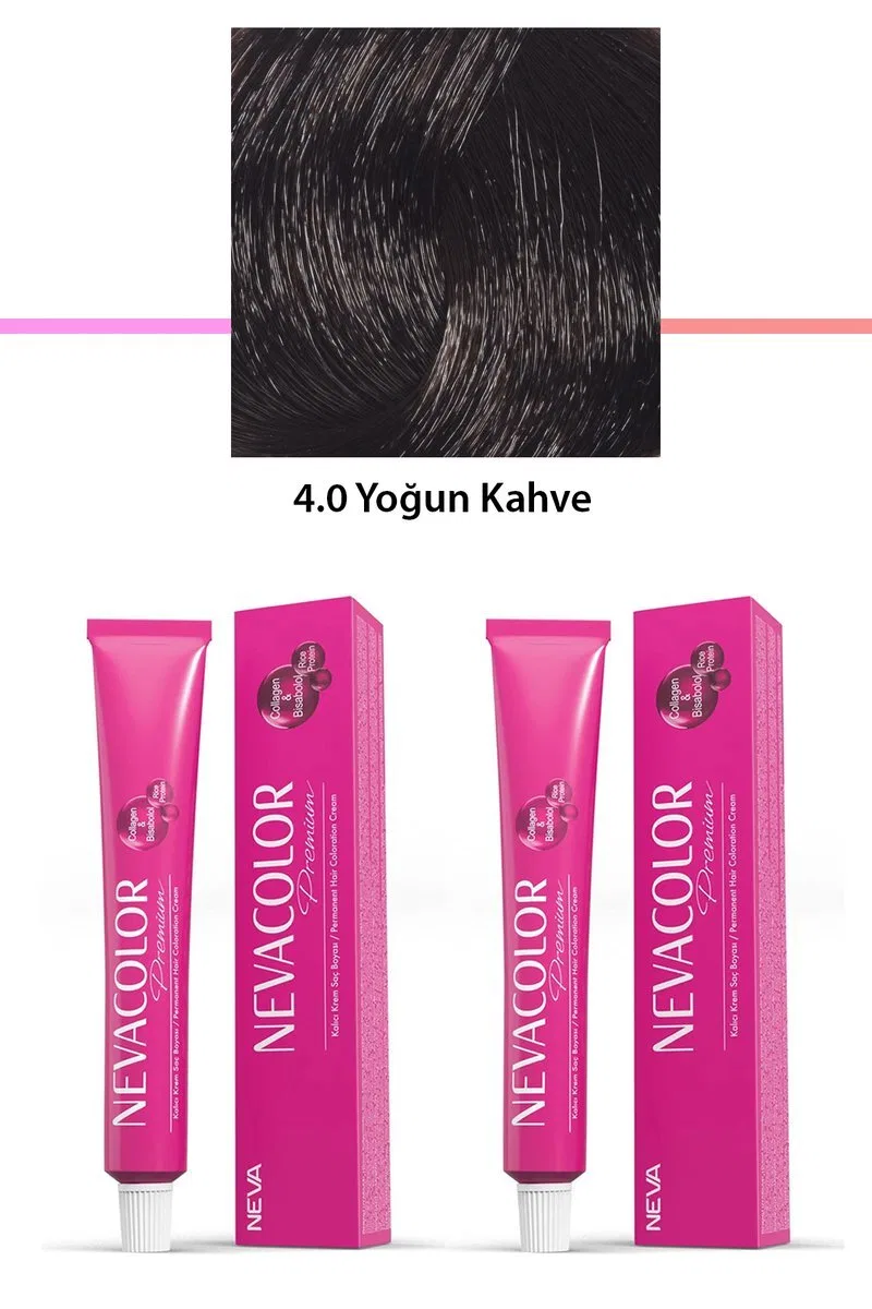 2 li Set Premium 4. 0 Yoğun Kahve - Kalıcı Krem Saç Boyası 2 X 50 g Tüp