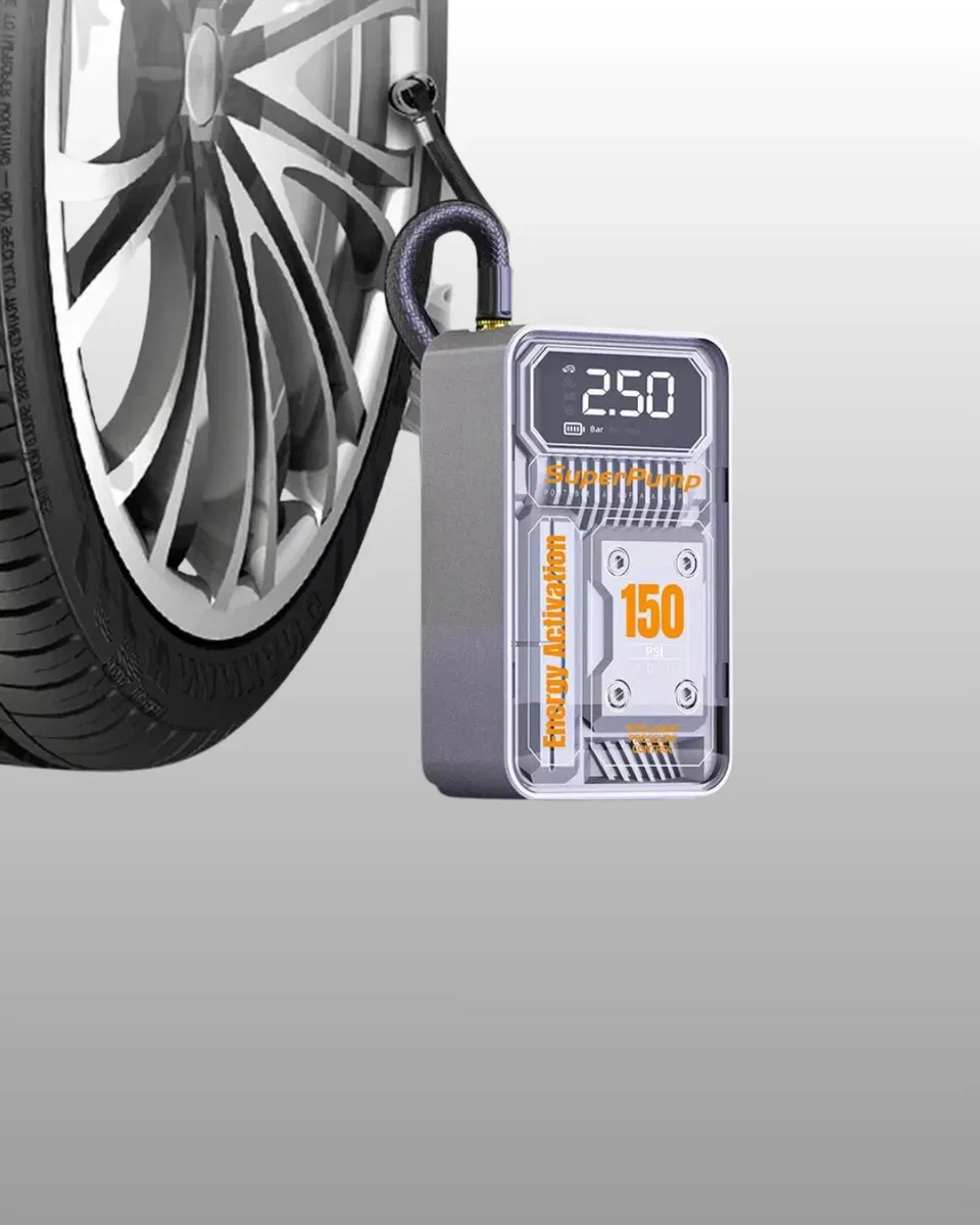 6000mAh Bataryalı LED Ekranlı Akıllı Hava Kompresörü görsel 5