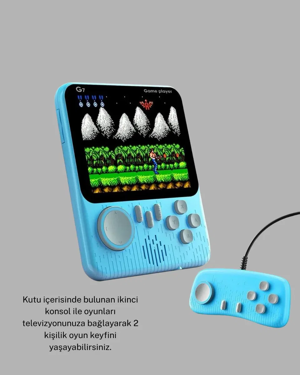 666 Oyunlu Retro Mini Oyun Konsolu – 3. 5" LCD Ekran ve Çift Kişilik Oyun görsel 5