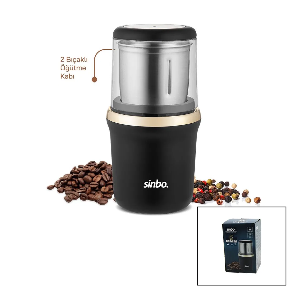 Kahve & Baharat Öğütücü 200W (Çelik Bıçak, 100 g) görsel 2