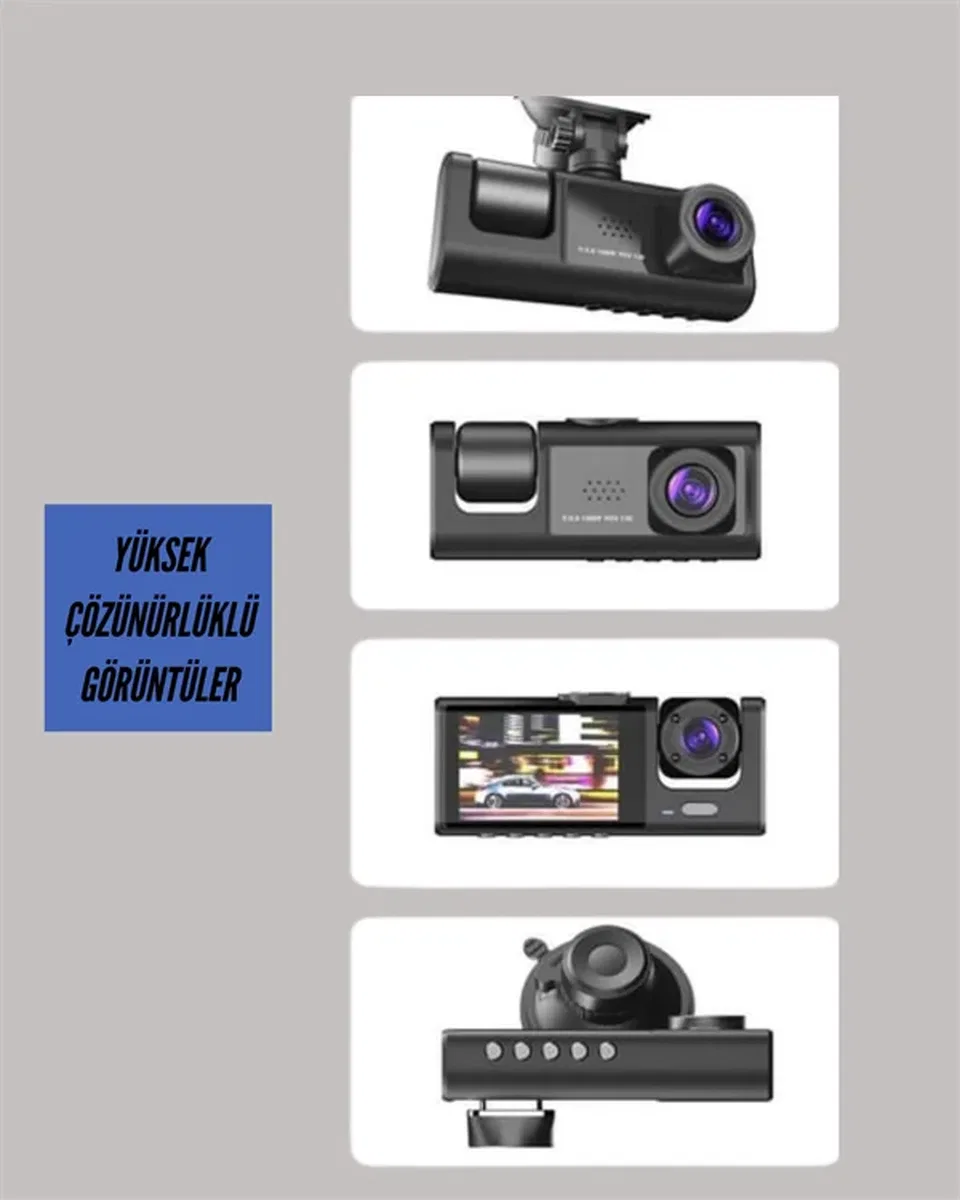 TA-01 2. 0 İnç Ekranlı 3 Klı Araç Kamerası görsel 4