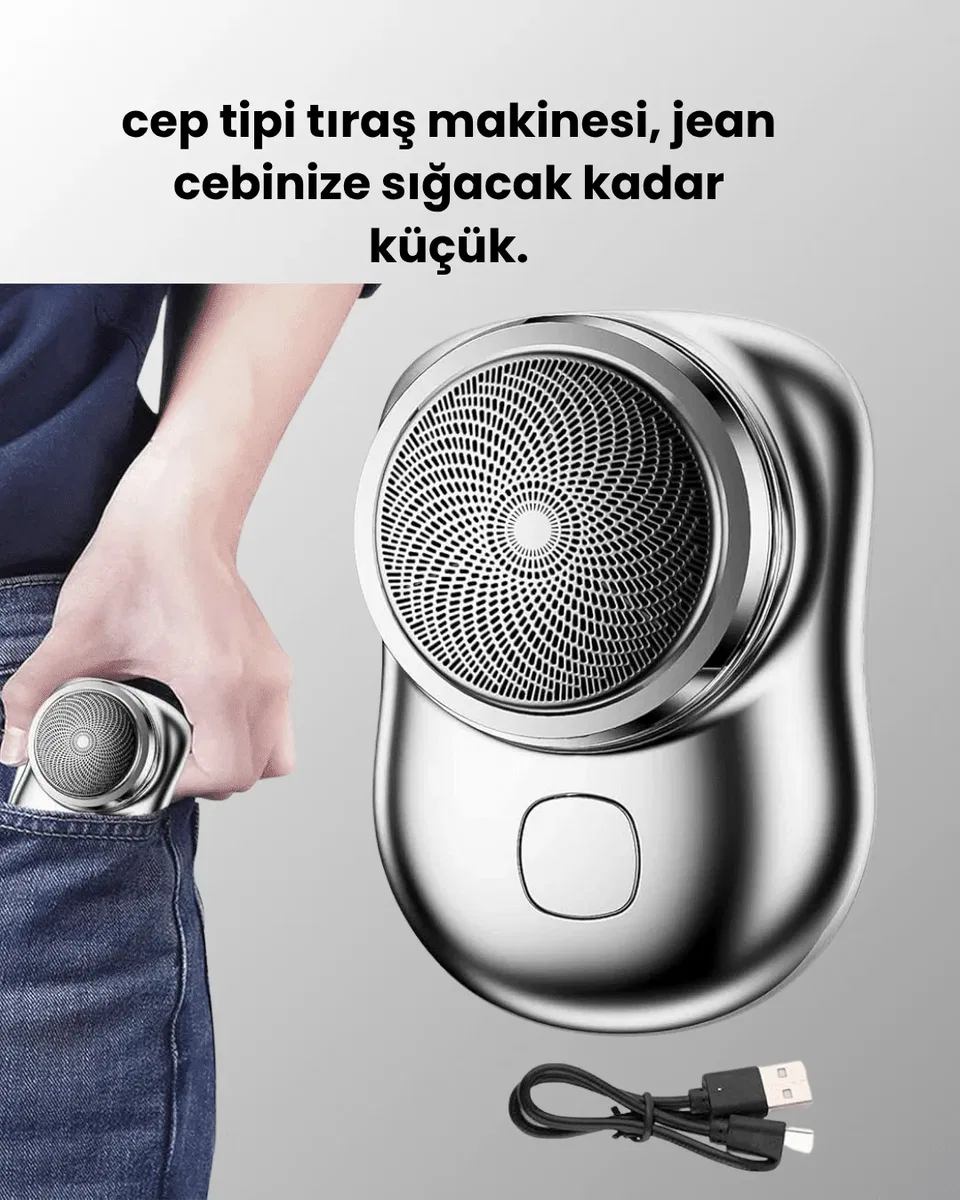 Mikro titreşim motorlu, düşük sesli, USB girişli tıraş makinesi görsel 3