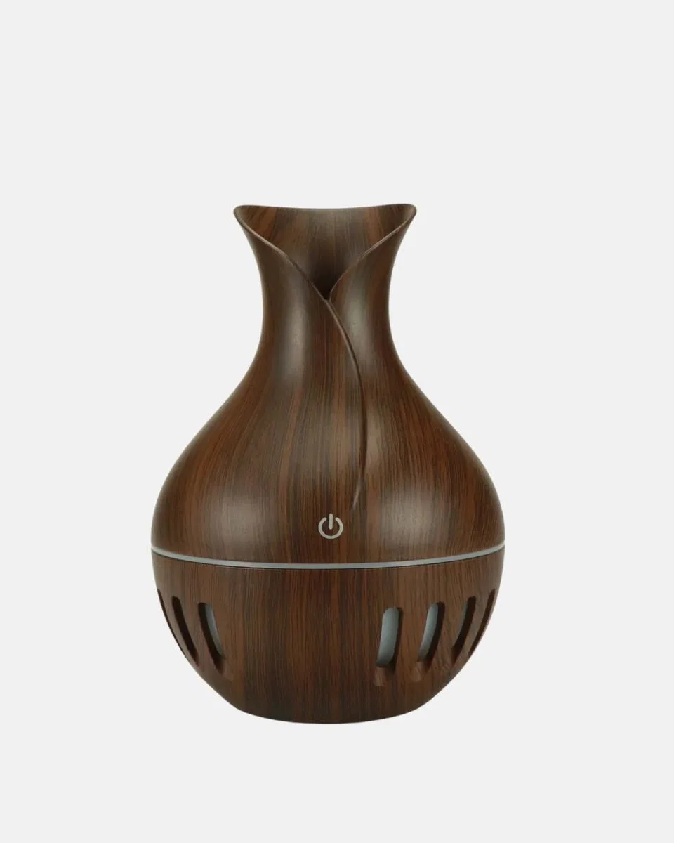 Ahşap Desenli Aromaterapi Difüzör 130 Ml Ultrasonik Ve 7 Renk Led Işıklı görsel 2