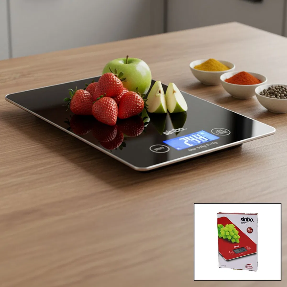Cam Mutfak Tartısı 5kg/1g LCD görsel 2