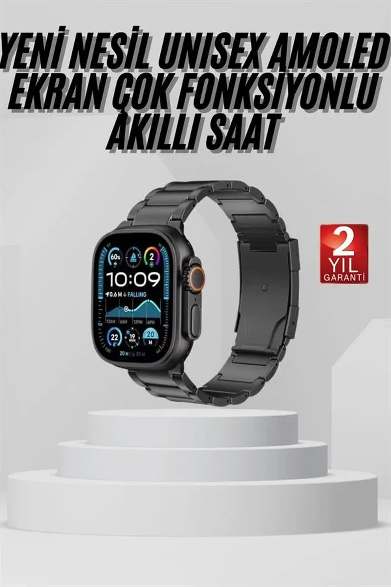 Akıllı Saat Arama Konuşma GPS ve NFC Özelliği 3 Kordonlu Amoled Ekran görsel 2
