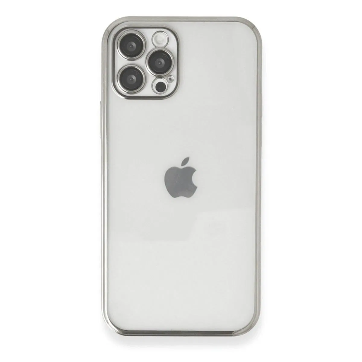 Apple İphone 12 Pro Max Kılıf Razer Lensli Silikon - Gümüş