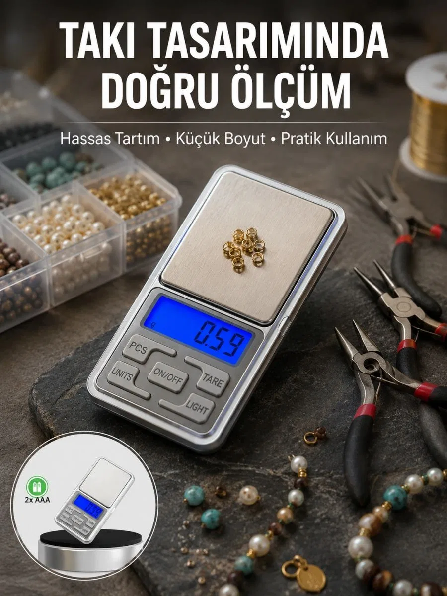 Mavi Işıklı Lcd Ekranlı Hassas Tartı Terazisi Yeni Nesil