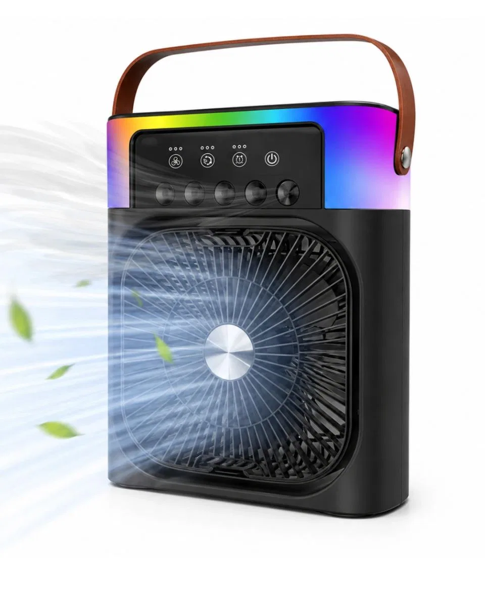 Rgb Işıklı Buharlı Masaüstü Fan Sessiz Çalışan Usb Şarjlı Taşınabilir Fan görsel 5