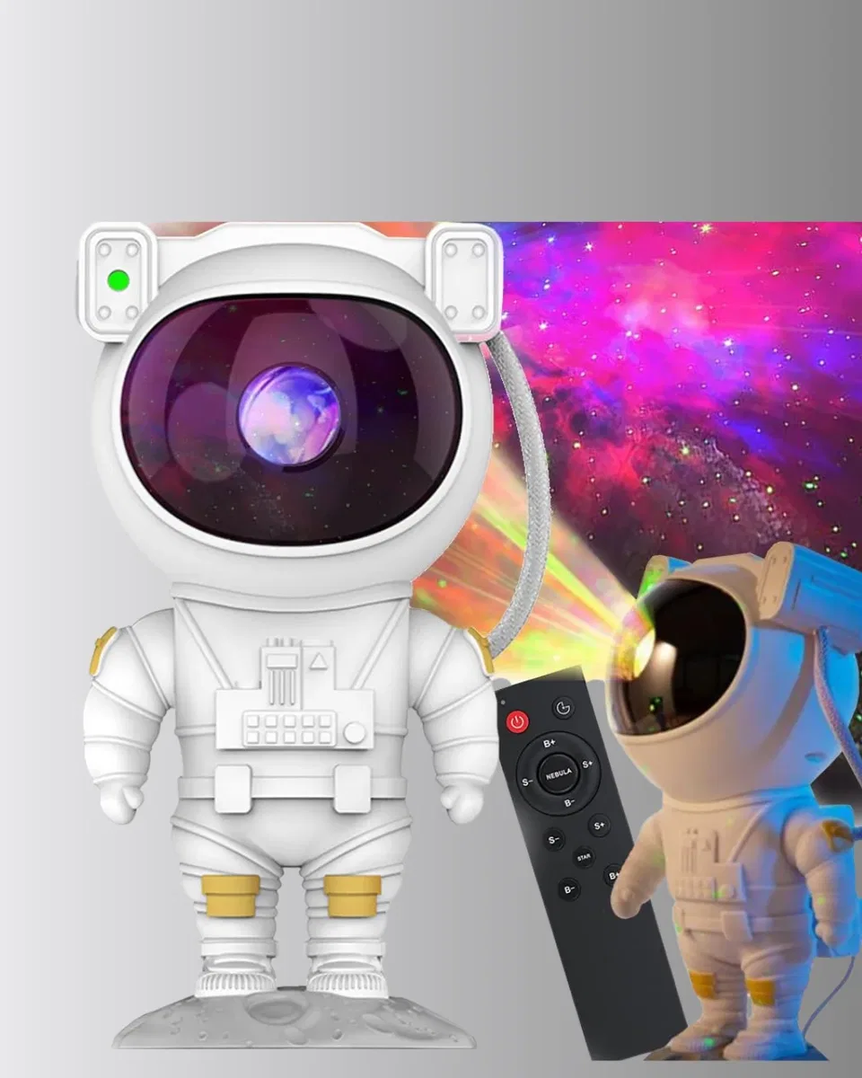 Astronot Şekilli Galaxy Projeksiyon Lambası Nebula Efektli Dekoratif Lamba görsel 4