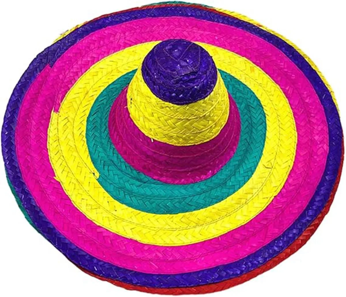 Sombrero Meksika Şapkası Renkli Örme Hasır Yetişkin Boy görsel 5