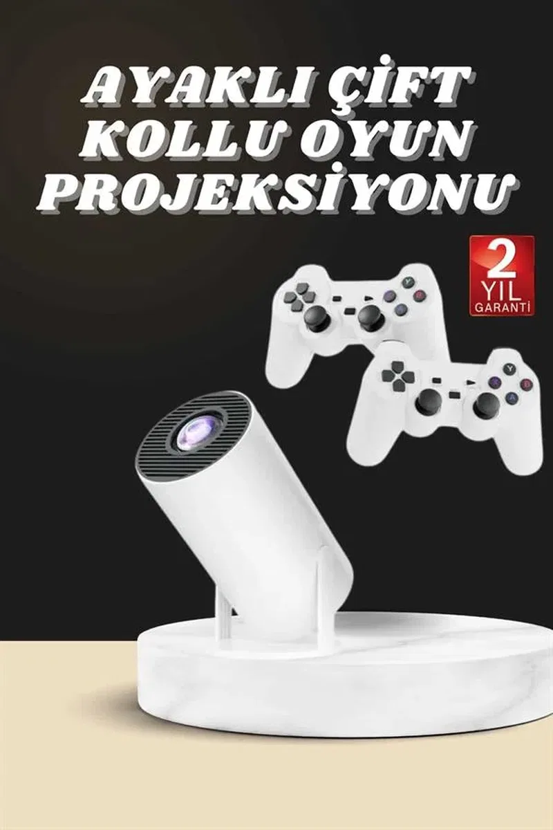 Projeksiyon Cihazı Video Oyun Konsolu Projektör Taşınabilir Ayaklı Çift Kollu 4K Çözünürlüklü görsel 2