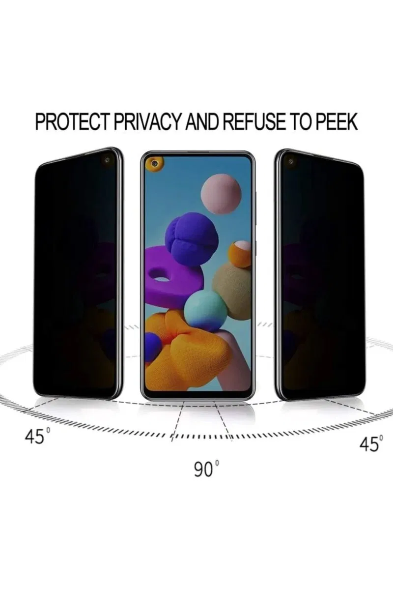 Samsung A21s Uyumlu Hayalet Ekran Gizli Tam Kaplayan Kırılmaz Cam Seramik Ekran Koruyucu Film görsel 2