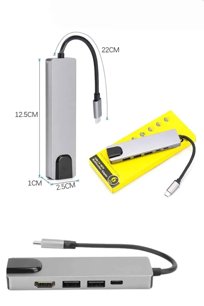 Usb Type-c Hub Dönüştürücü Çevirici Çoklayıcı Macbook Çevirici 8 Portlu görsel 4