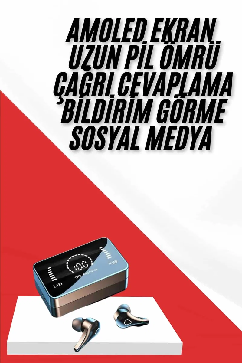 TWS Bluetooth Kulaklık Aynalı Kulaklık Dijital Göstergeli Dokunmatik Kontrol görsel 2