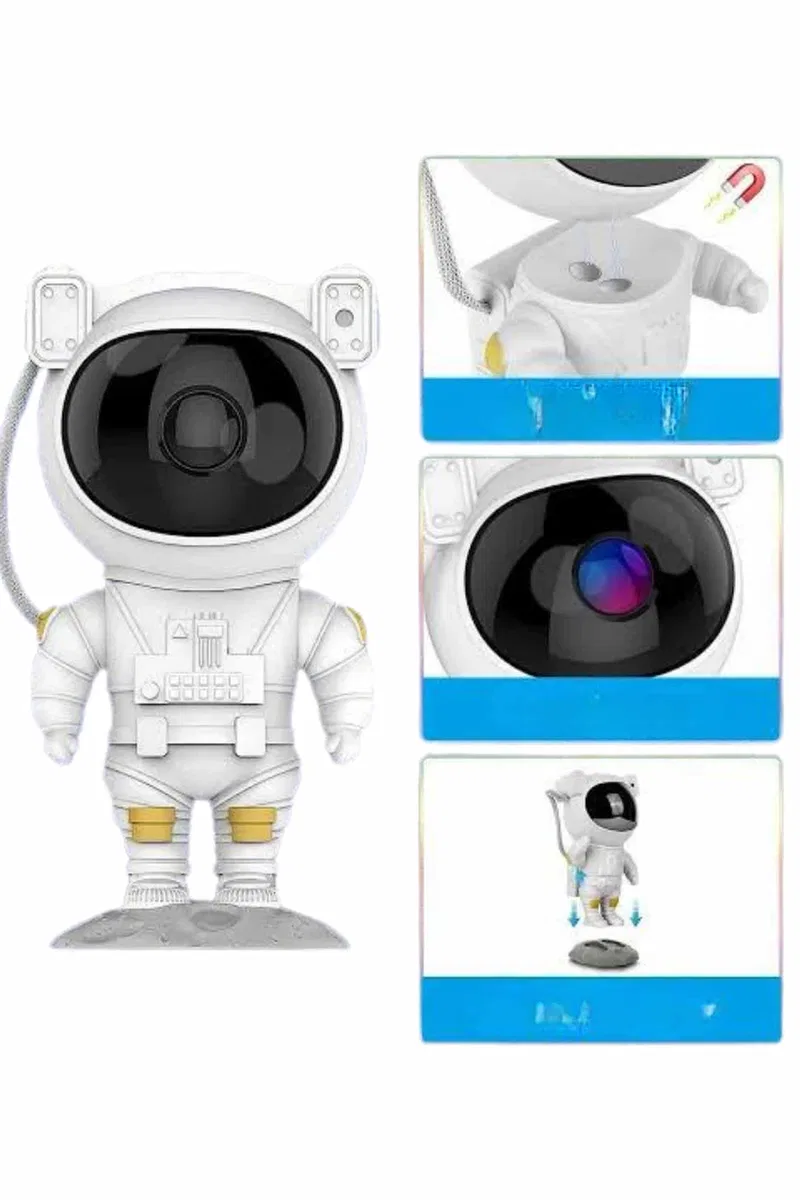 Gece Lambası Astronot Bluetooth Hoparlörlü Galaksi Işık Projektörü görsel 3
