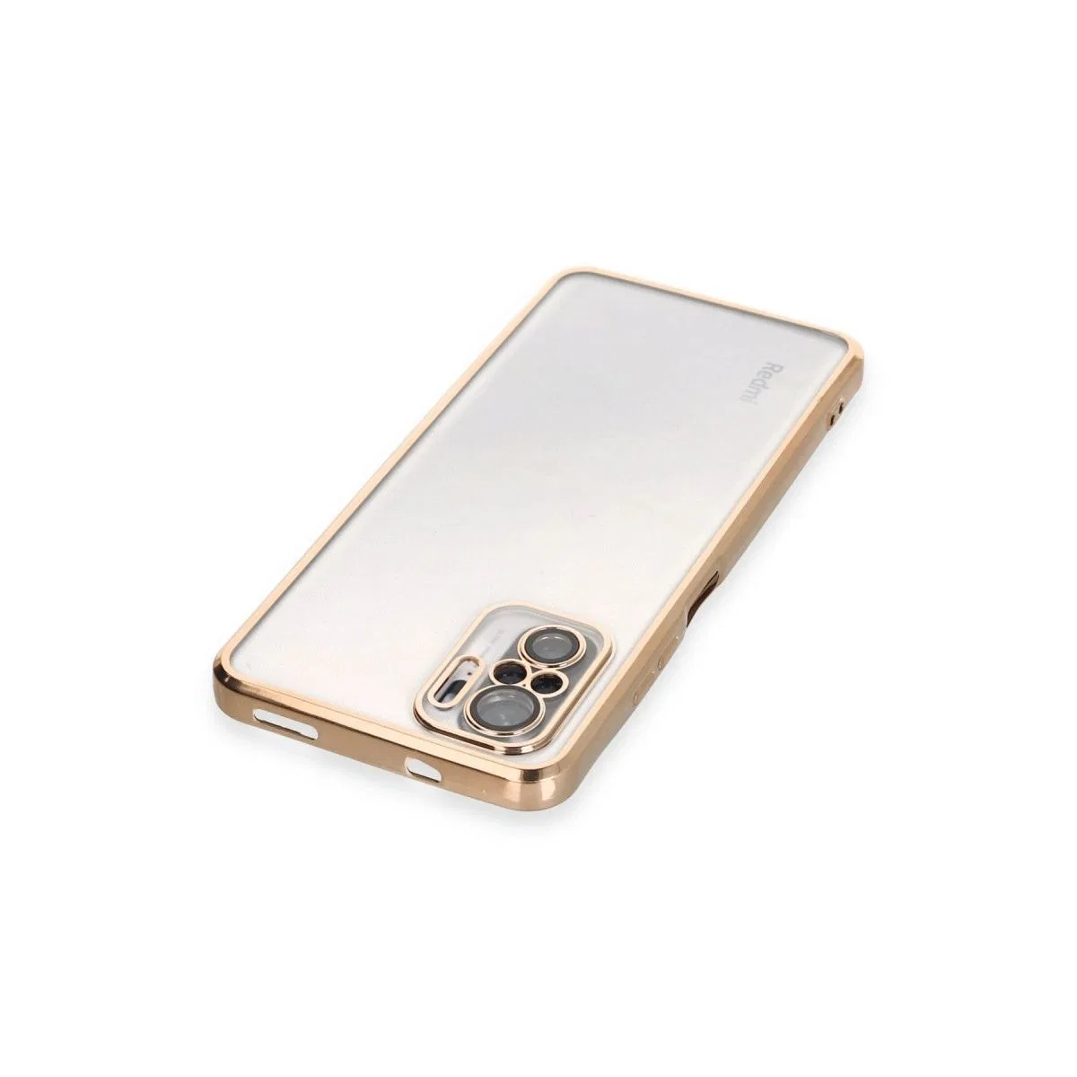 Xiaomi Redmi Note 10 Kılıf Razer Lensli Silikon - Gold görsel 3