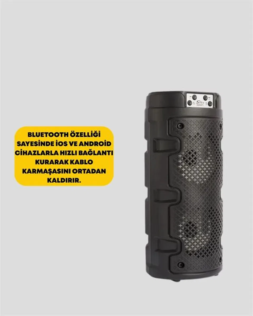 Kompakt Tasarım, Yüksek Ses Performansı – Çoklu Giriş Seçenekli Kablosuz Hoparlör (bluetooth, Usb, Sd Kart, Aux) görsel 4