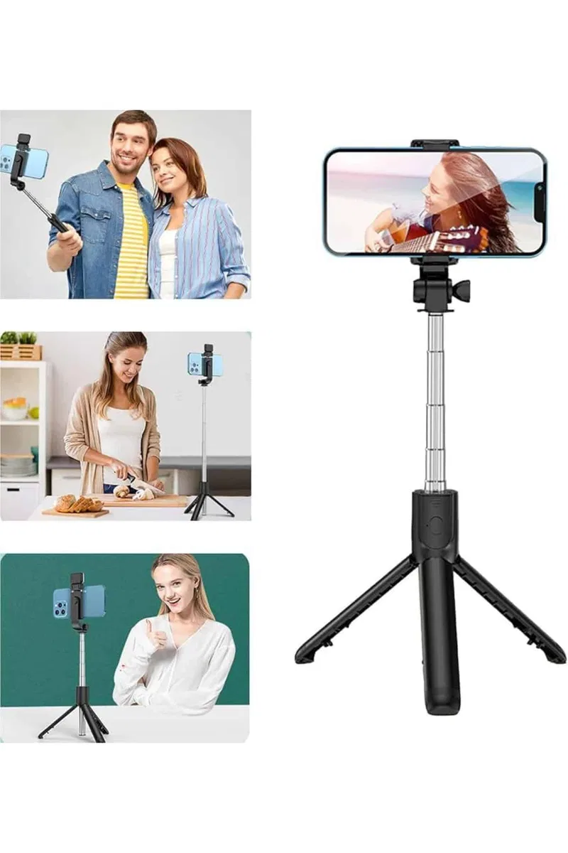 Cep Telefonu Tripod Standı Manyetik Selfie Sopa Bluetooth Uzaktan Kumandalı görsel 5