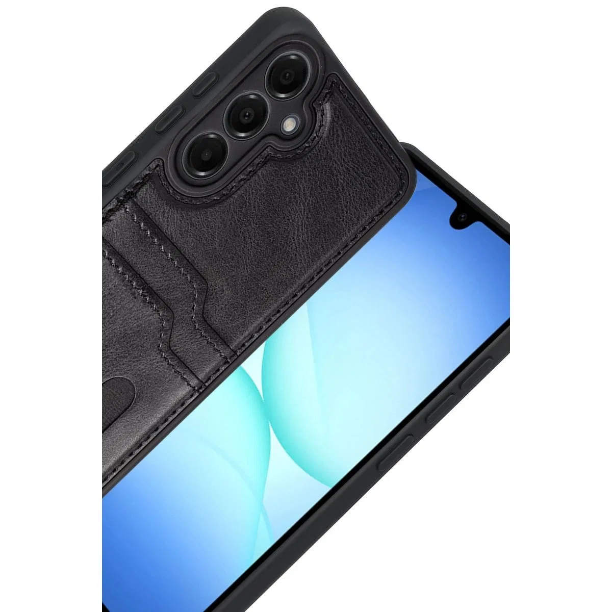 Samsung Galaxy A17 5g Sara Kartvizitli Deri Kılıf - Siyah görsel 2