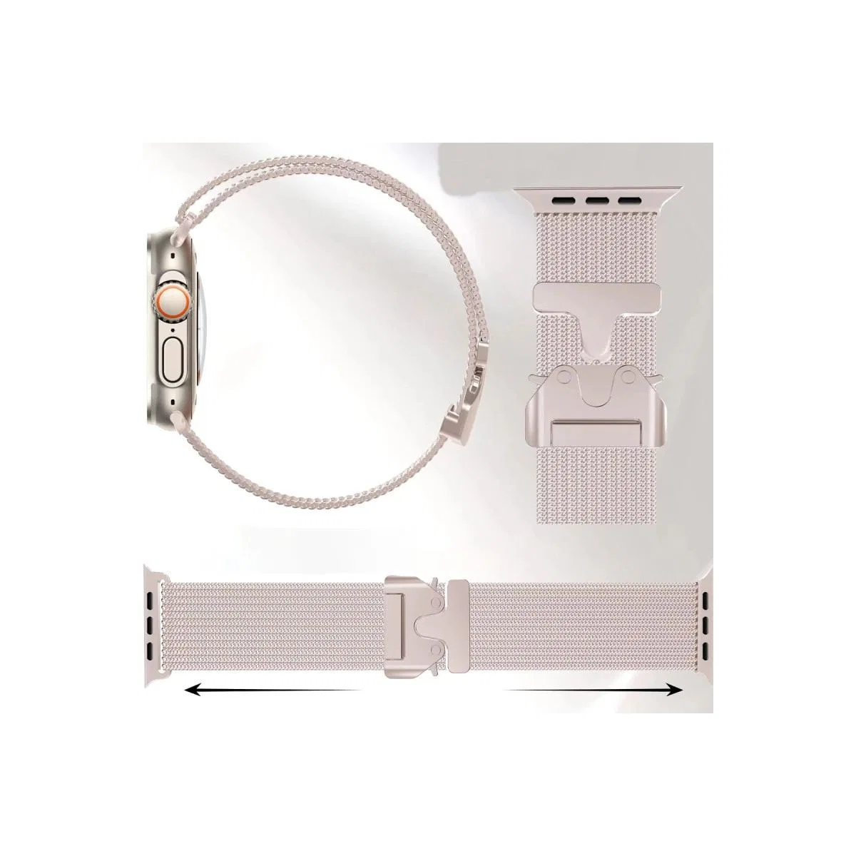 Apple Watch 42mm Milano Metal Kordon - Desert görsel 2