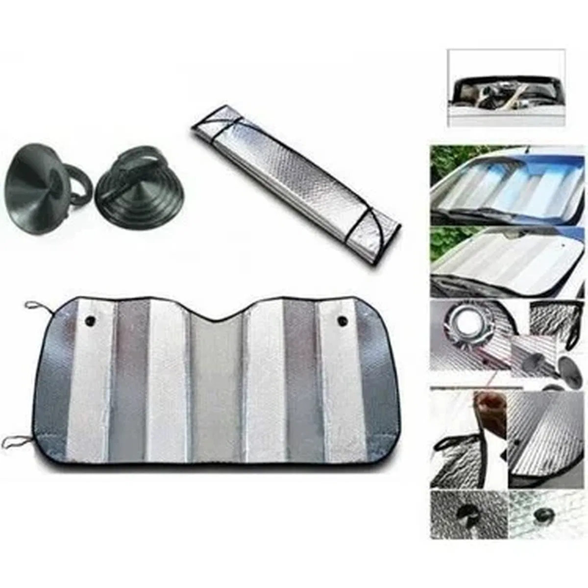 Araç Ön Cam Güneşlik Isı Yalıtımlı Katlanabilir Model Renault Megane Honda Civic Opel Astra Ford Focus görsel 3