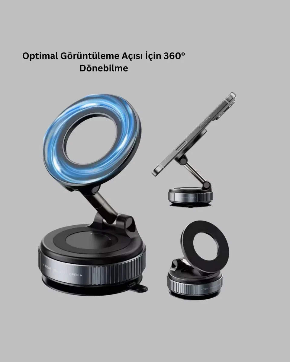 360 Derece Ayarlanabilir Manyetik Araç Telefon Standı Yeni Nesil görsel 4